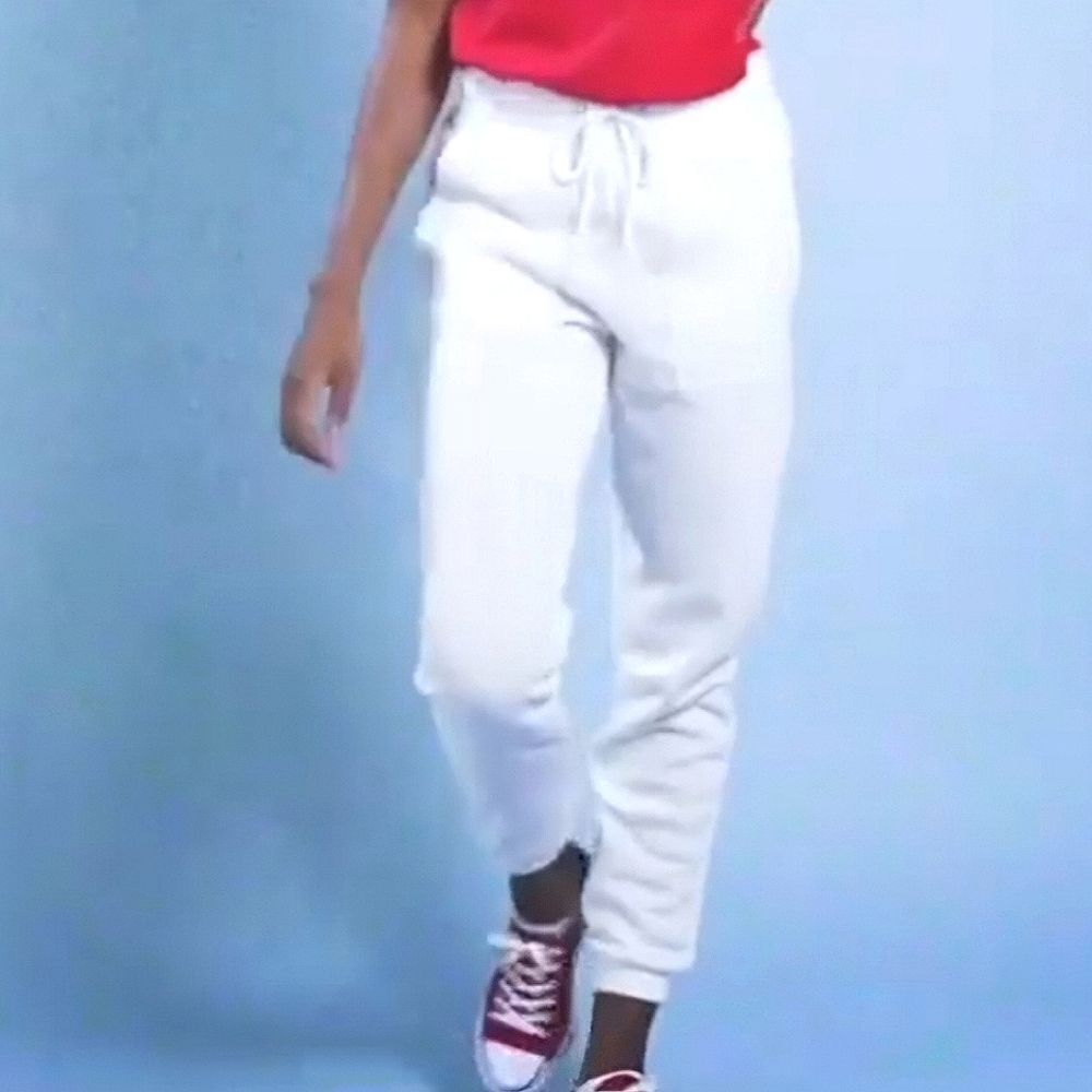 Rue21 Women's White Cotton Twill Joggers